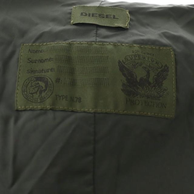 【中古】ディーゼル DIESEL ナイロンジャケット アウター フード ワンカラー ロゴ XL カーキ /BB ■ECE003 メンズ_4