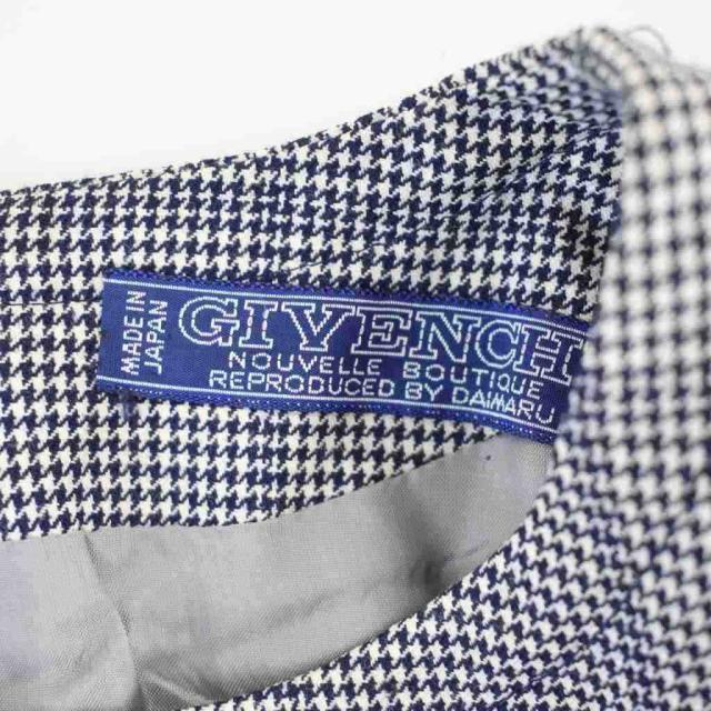 【中古】ジバンシィ GIVENCHY ワンピース 長袖 ロング 千鳥格子 ハウンドトゥース 10 1/2 グレー ■ECE003