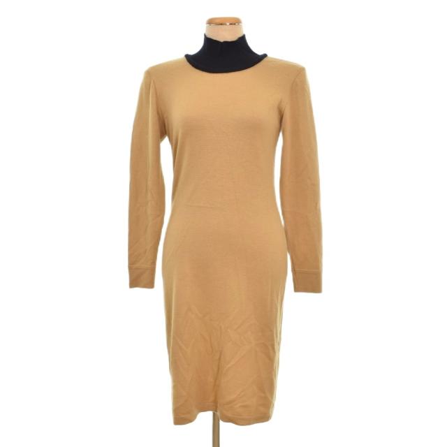 【中古】クリスチャンディオール Christian Dior ニット ワンピース ハイネック M ベージュ ■ECE003 レディース