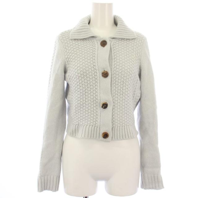 【中古】フォクシー FOXEY Toffee ニットジャケット カーディガン カシミヤ 長袖 38 水色 41956 ■ECA003 レディース