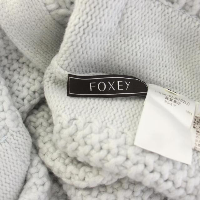 【中古】フォクシー FOXEY Toffee ニットジャケット カーディガン カシミヤ 長袖 38 水色 41956 ■ECA003 レディース_6