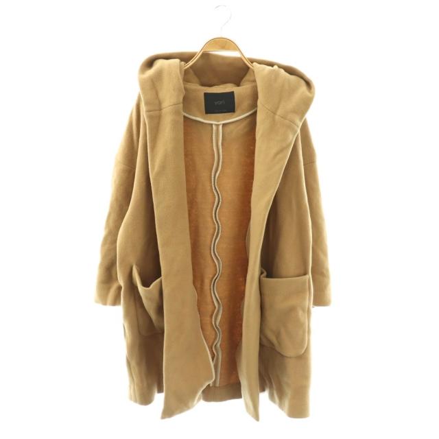 【中古】ヨリ yori フーデッドガウンコート F キャメル /SS ■OS ■GY59 レディース