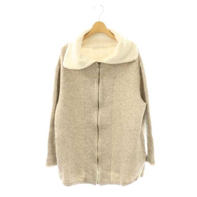 【中古】プリスティン PRISTINE ジャケット ジップアップ M グレージュ オフホワイト /DO ■GY53 レディース