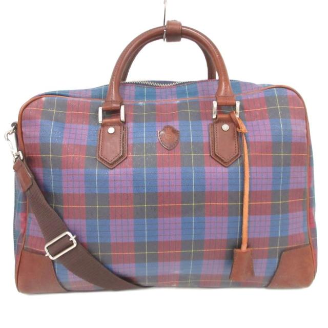 【中古】フェリージ Felisi 2WAY ブリーフケース 書類かばん ビジネスバッグ ショルダー 青 ブルー 茶 ブラウン