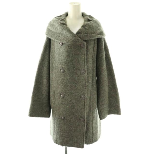 【中古】インゲボルグ INGEBORG コート アウター ロング 総裏地 モヘヤ混 グレー /DO ■ECC003 レディース