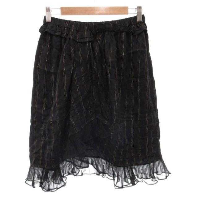 【中古】未当てはめる品 イザベルマラン ISABEL MARANT 下げ札付き添い人 筋目スコート 他愛もない 地絹混 ラメ 総柄 38 黒
