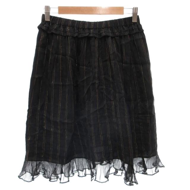 【中古】未当てはめる品 イザベルマラン ISABEL MARANT 下げ札付き添い人 筋目スコート 他愛もない 地絹混 ラメ 総柄 38 黒