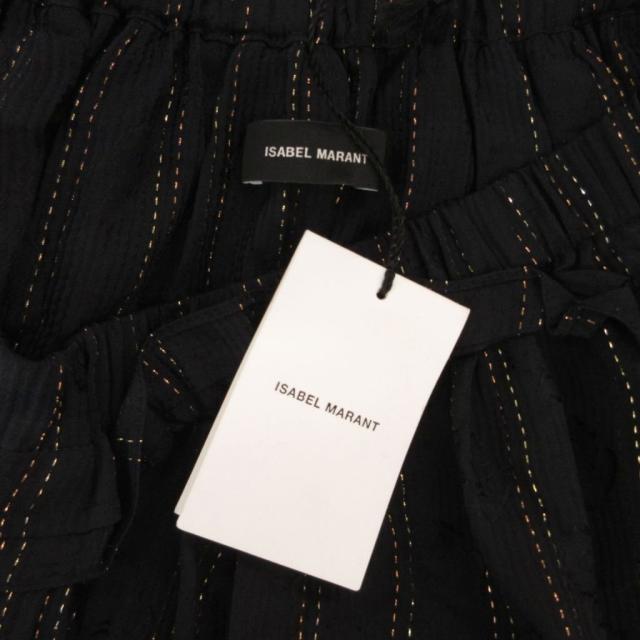 【中古】未当てはめる品 イザベルマラン ISABEL MARANT 下げ札付き添い人 筋目スコート 他愛もない 地絹混 ラメ 総柄 38 黒