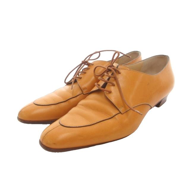【中古】プラダ PRADA ドレスシューズ ダービーシューズ Uチップ 36.5 ライトブラウン /UO ■GY62 レディース
