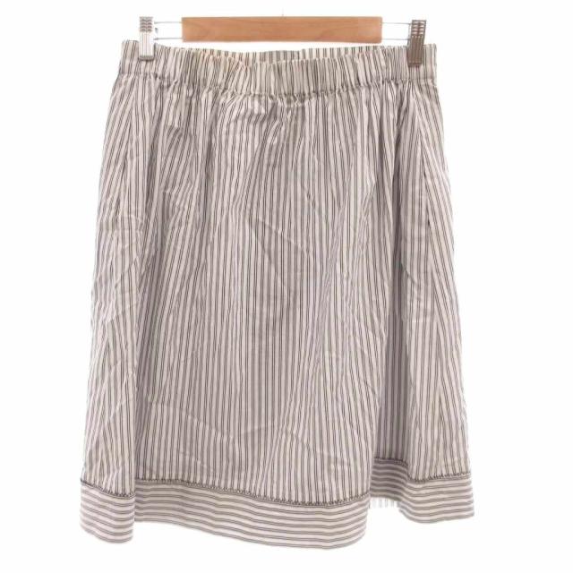 中古】フェンディ FENDI イージー スカート ラップ ストライプ ひざ丈