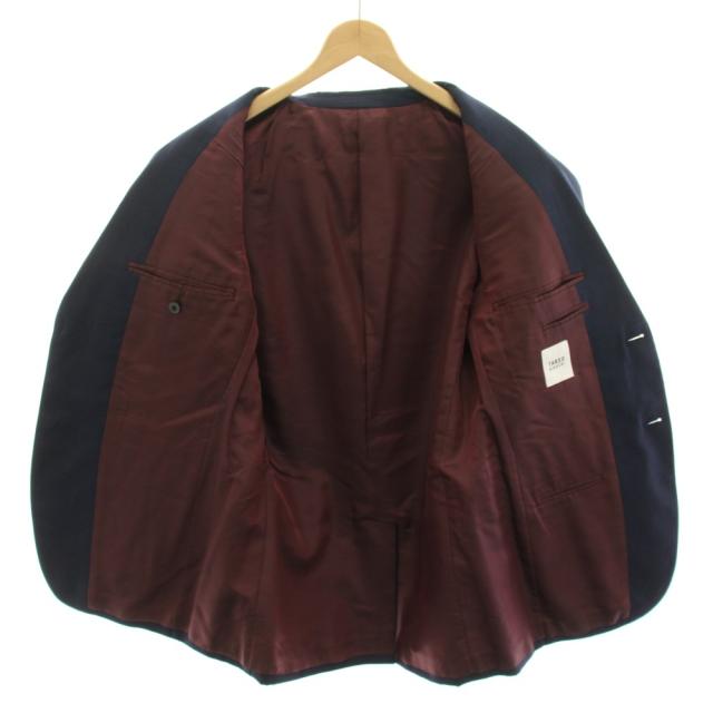 【中古】タケオキクチ スール テーラードジャケット シングル 2B スラックス パンツ ウール 絹 シルク混 2 紺_6