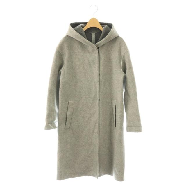 【中古】マッキントッシュフィロソフィー MACKINTOSH PHILOSOPHY コート アウター ロング フード ウール 38 グレー
