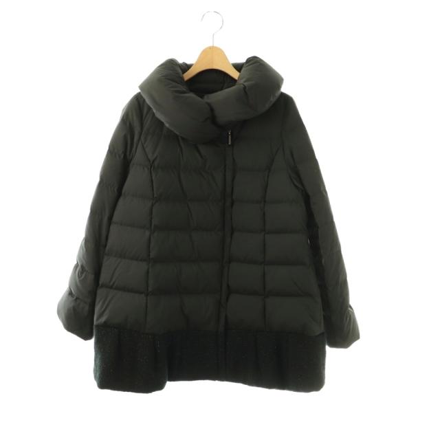 【中古】トゥービーシック TO BE CHIC ダウンコート アウター 裾切替 ラメ 40 ブラック /CX ■ECD003 レディース