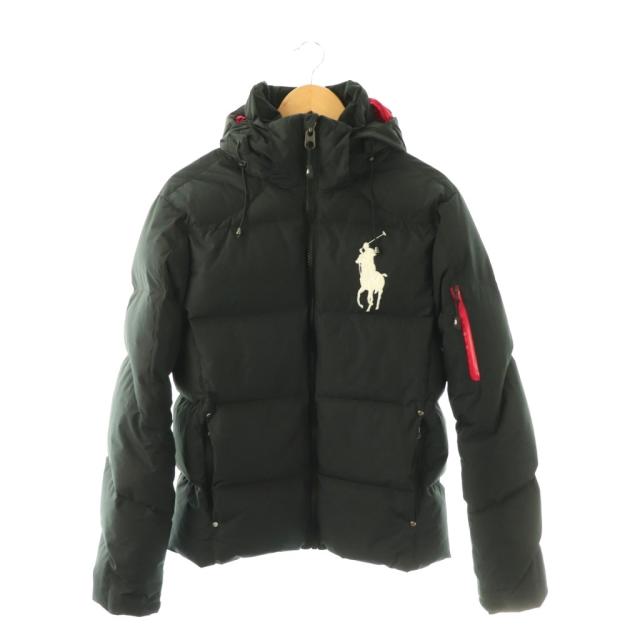 【中古】ポロ ラルフローレン POLO RALPH LAUREN ビッグポニー フード付きダウンパファージャケット アウター XS 黒