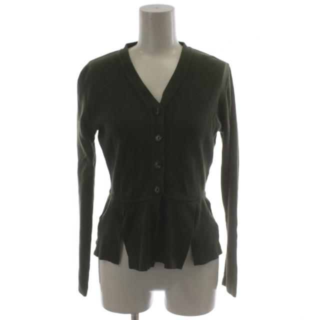 【中古】ジャンポールゴルチエ ファム Jean Paul GAULTIER FEMME カーディガン 40 緑 ペプラム 切り込み
