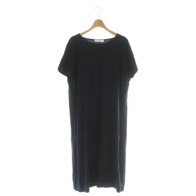 【中古】ジルサンダー JIL SANDER 半袖ワンピース プルオーバー コットン ネイビー /CX ■ECD003 レディース