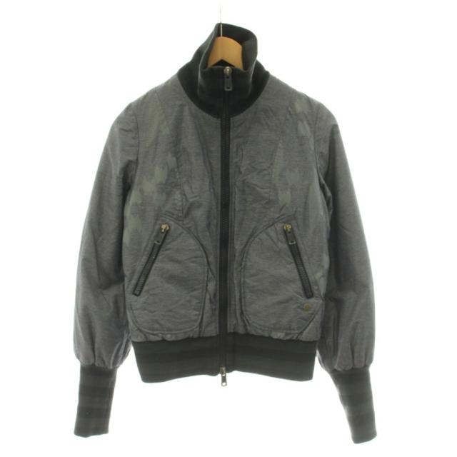 【中古】ディーゼル DIESEL ブルゾン 中綿ジャケット ジップアップ 総柄 XS グレー /KU ■ECD003 メンズ