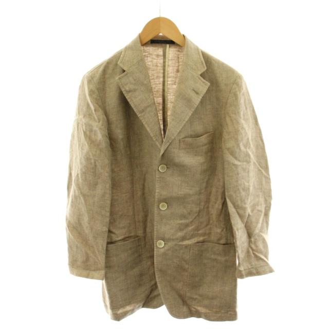 【中古】コルネリアーニ Corneliani テーラードジャケット シングル フラックス 44 ベージュ X572 9 0 /AN52