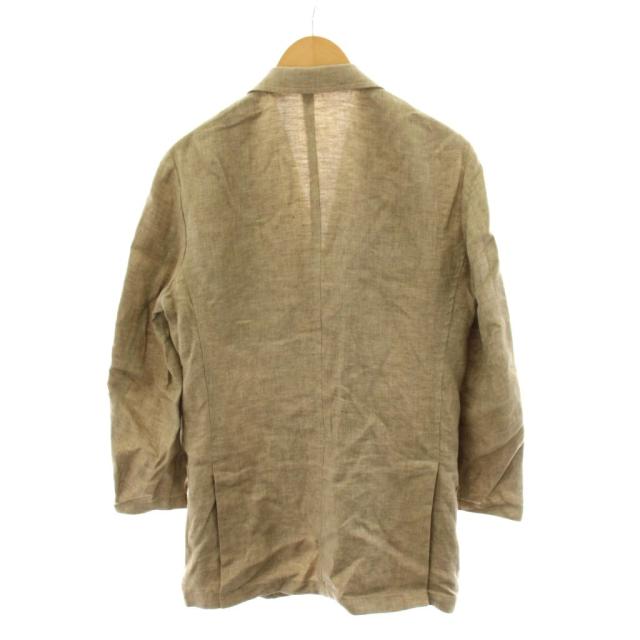 【中古】コルネリアーニ Corneliani テーラードジャケット シングル フラックス 44 ベージュ X572 9 0 /AN52_1
