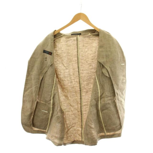 【中古】コルネリアーニ Corneliani テーラードジャケット シングル フラックス 44 ベージュ X572 9 0 /AN52_3