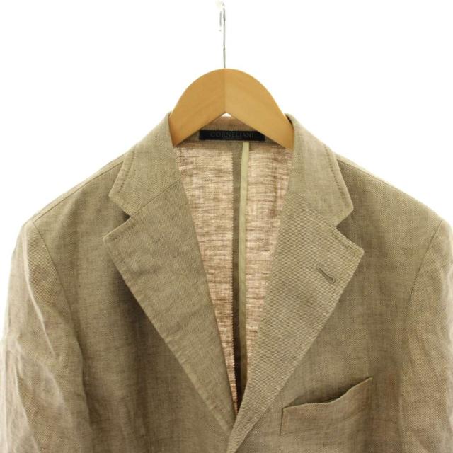 【中古】コルネリアーニ Corneliani テーラードジャケット シングル フラックス 44 ベージュ X572 9 0 /AN52_4