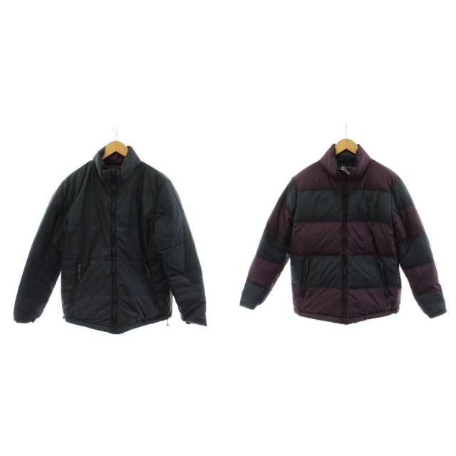 【中古】未使用品 ラコステ LACOSTE ダウンジャケット リバーシブル アウター 50/4 紫 パープル 紺