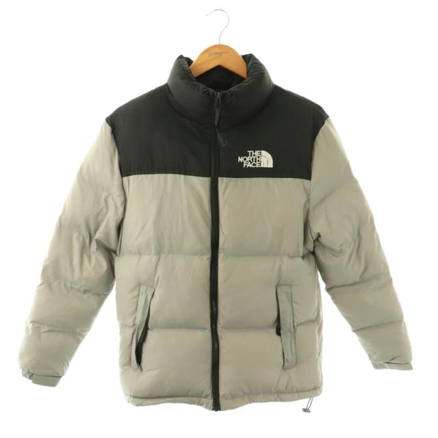 【中古】ザノースフェイス THE NORTH FACE ダウンジャケット アウター ジップアップ S グレー ブラック メンズ