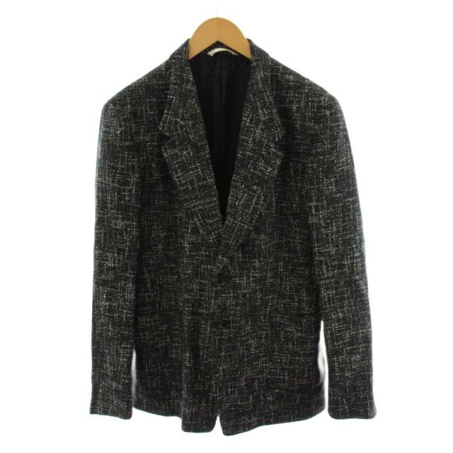 【中古】ポールスミス PAUL SMITH テーラードジャケット シングル チェック柄 L 黒 ブラック 2418 /AN17 ■ECD003