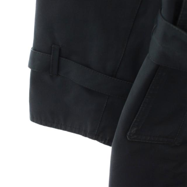 【中古】バブアー Barbour ステンカラーコート ロング丈 裏地チェック柄 アウター 36 黒 ブラック 1802258 /AN20_5