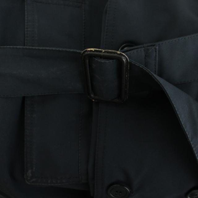 【中古】バブアー Barbour ステンカラーコート ロング丈 裏地チェック柄 アウター 36 黒 ブラック 1802258 /AN20_6