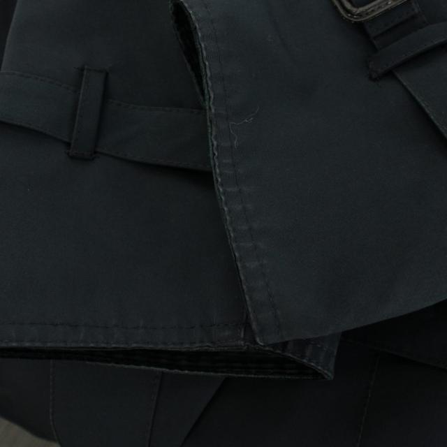 【中古】バブアー Barbour ステンカラーコート ロング丈 裏地チェック柄 アウター 36 黒 ブラック 1802258 /AN20_7
