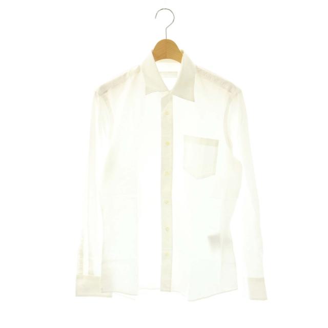 【中古】プラダ PRADA シャツ 長袖 39 15 1/2 ホワイト /HK ■ECD003 メンズ