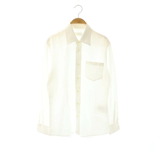 【中古】プラダ PRADA シャツ 長袖 39 15 1/2 ホワイト /HK ■ECD003 メンズ