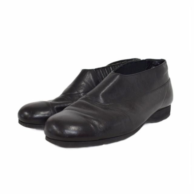 【中古】ワイズ Y's レザー スリッポンシューズ LL 黒 ブラック ■ECE004 レディース