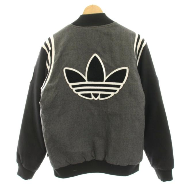 【中古】アディダスオリジナルス originals STADIUM JKT スタジャン ブルゾン ワッペン 裏地ヒョウ柄 M M33848_1