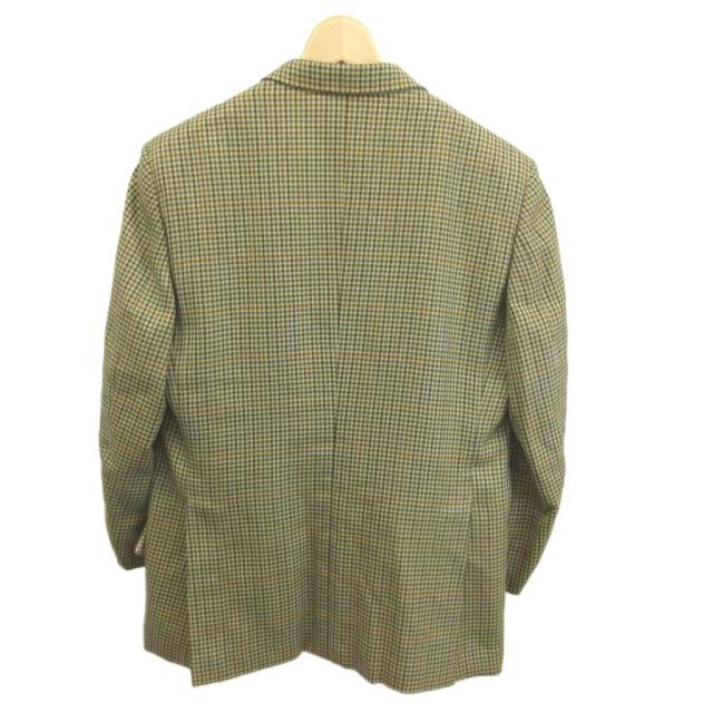 【中古】カルロバルベラ CARLO BARBERA ジャケット 上着 ベージュ チェック柄 背抜き 長袖 テーラードカラー /NP_1