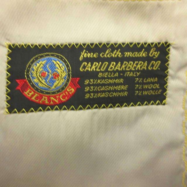 【中古】カルロバルベラ CARLO BARBERA ジャケット 上着 ベージュ チェック柄 背抜き 長袖 テーラードカラー /NP_2