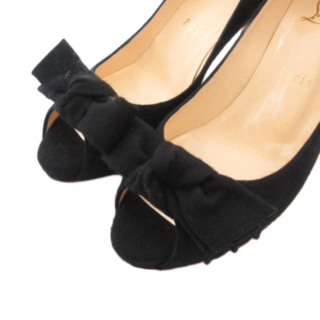 Christian Louboutin オープントゥパンプス リボン 中古】クリスチャンルブタン Christian louboutin リボンパンプス