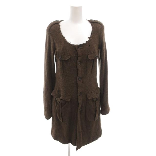 【中古】コムデギャルソン COMME des GARCONS AD1994 ワンピース エポレット ウール ラウンドネック 長袖 S 茶