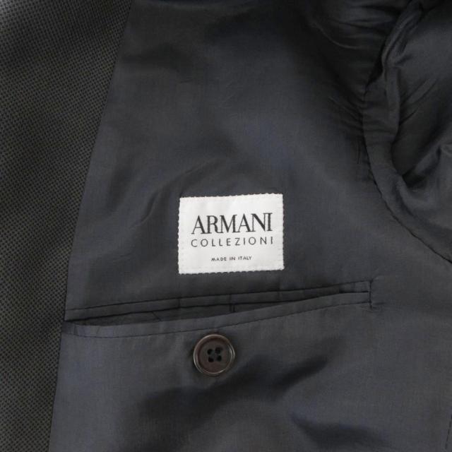 【中古】アルマーニ コレツィオーニ スーツ セットアップ シングル ビジネス ジャケット パンツ ウール 50 グレー_6
