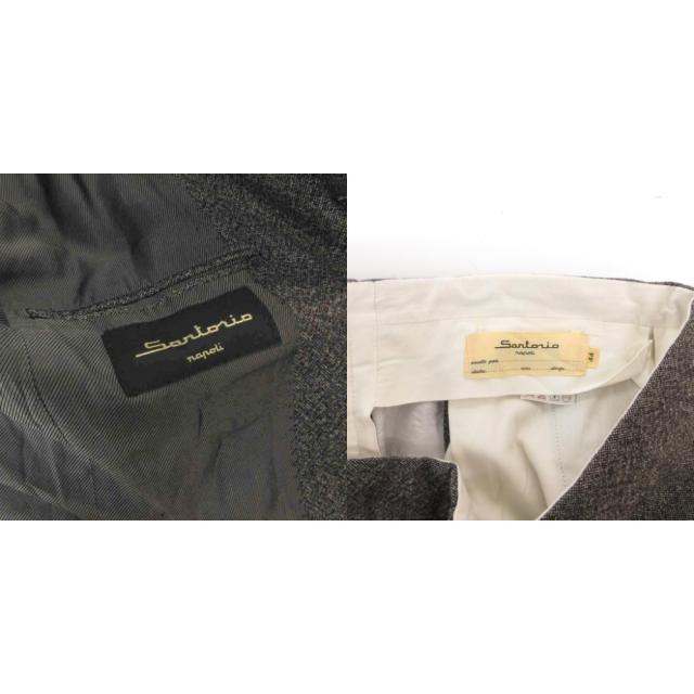 【中古】サルトリオ SARTORIO スーツ セットアップ シングル ビジネス ジャケット パンツ ウール グレー /FF_6