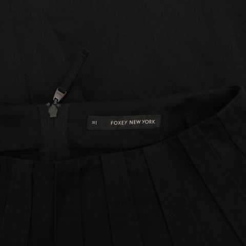 【中古】フォクシーニューヨーク FOXEY NEW YORK フレアスカート ギャザー タック ミニ ショート 38 黒_3