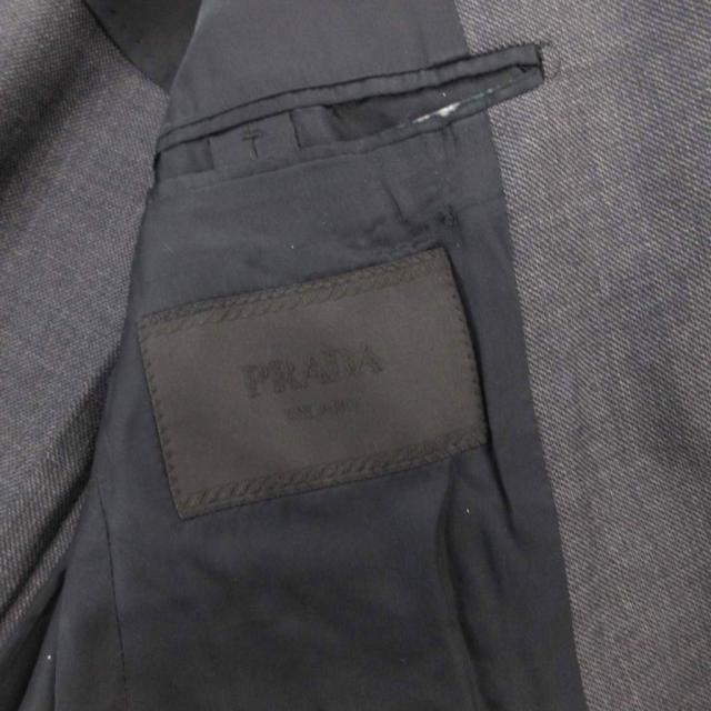 【中古】プラダ PRADA スーツ セットアップ ビジネス シングル ジャケット パンツ シルク混 モヘヤ混 44R グレー_6