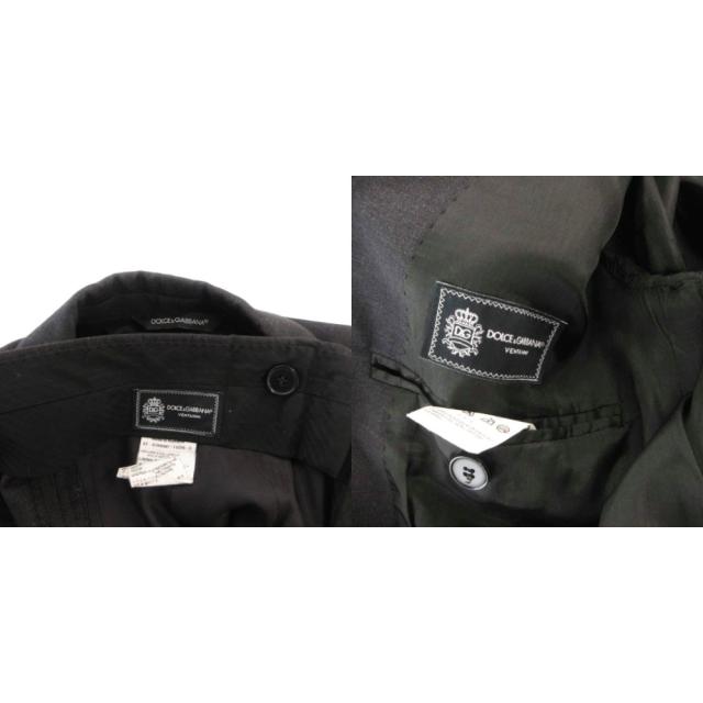 【中古】ドルチェ&ガッバーナ スーツ セットアップ シングル ビジネス ジャケット パンツ ウール 46 黒 ブラック_6