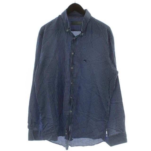 【中古】エトロ ETRO シャツ カットソー 44 青 長袖 チェック柄 /GG ■ECE004 メンズ