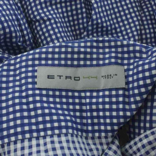 【中古】エトロ ETRO シャツ カットソー 44 青 長袖 チェック柄 /GG ■ECE004 メンズ_6