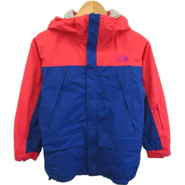 【中古】ザノースフェイス THE NORTH FACE 子ども服 アウター 140 赤 レッド 青 ブルー 長袖 フード付き