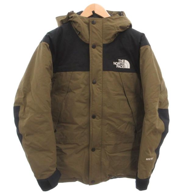 【中古】ザノースフェイス THE NORTH FACE ダウンジャケット ブルゾン フード ロゴ M カーキ ND91837 /FF ■ECD004