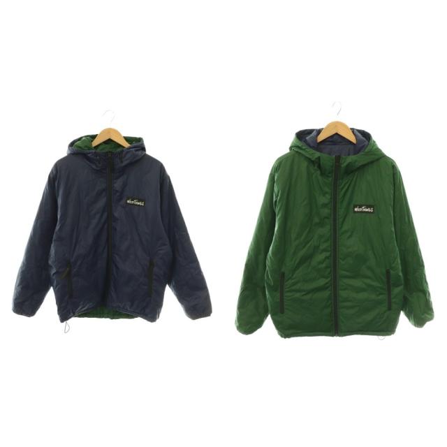 【中古】ワイルドシングス WILDTHINGS 中綿ジャケット キルティング リバーシブル フード M グリーン ネイビー /ES