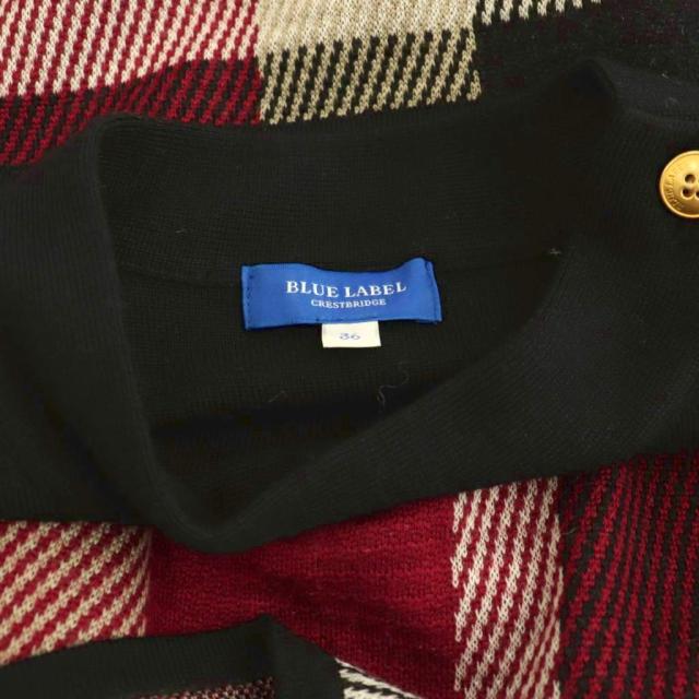 【中古】ブルーレーベルクレストブリッジ ワンピース ニット チェック柄 36 ブラック ボルドー マルチカラー /ES_5